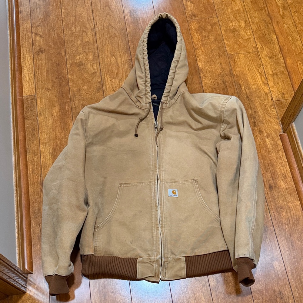 Vintage Carhartt Men's Brown Hooded Performance Jacket